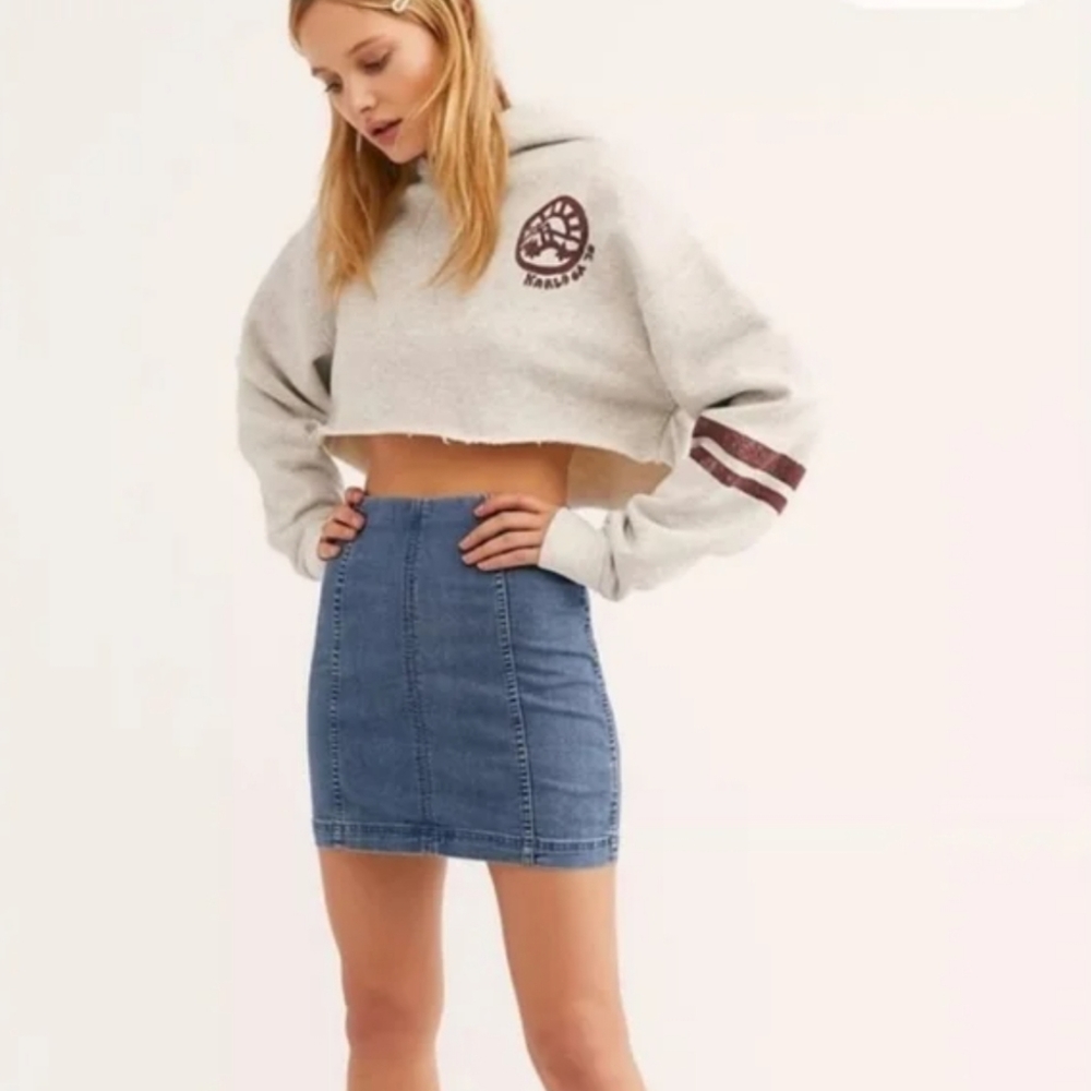Free People Modern Femme Denim Mini Skirt - Blue